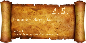 Lederer Sarolta névjegykártya